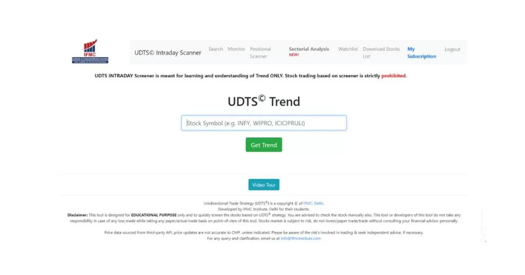 udts intraday scanner