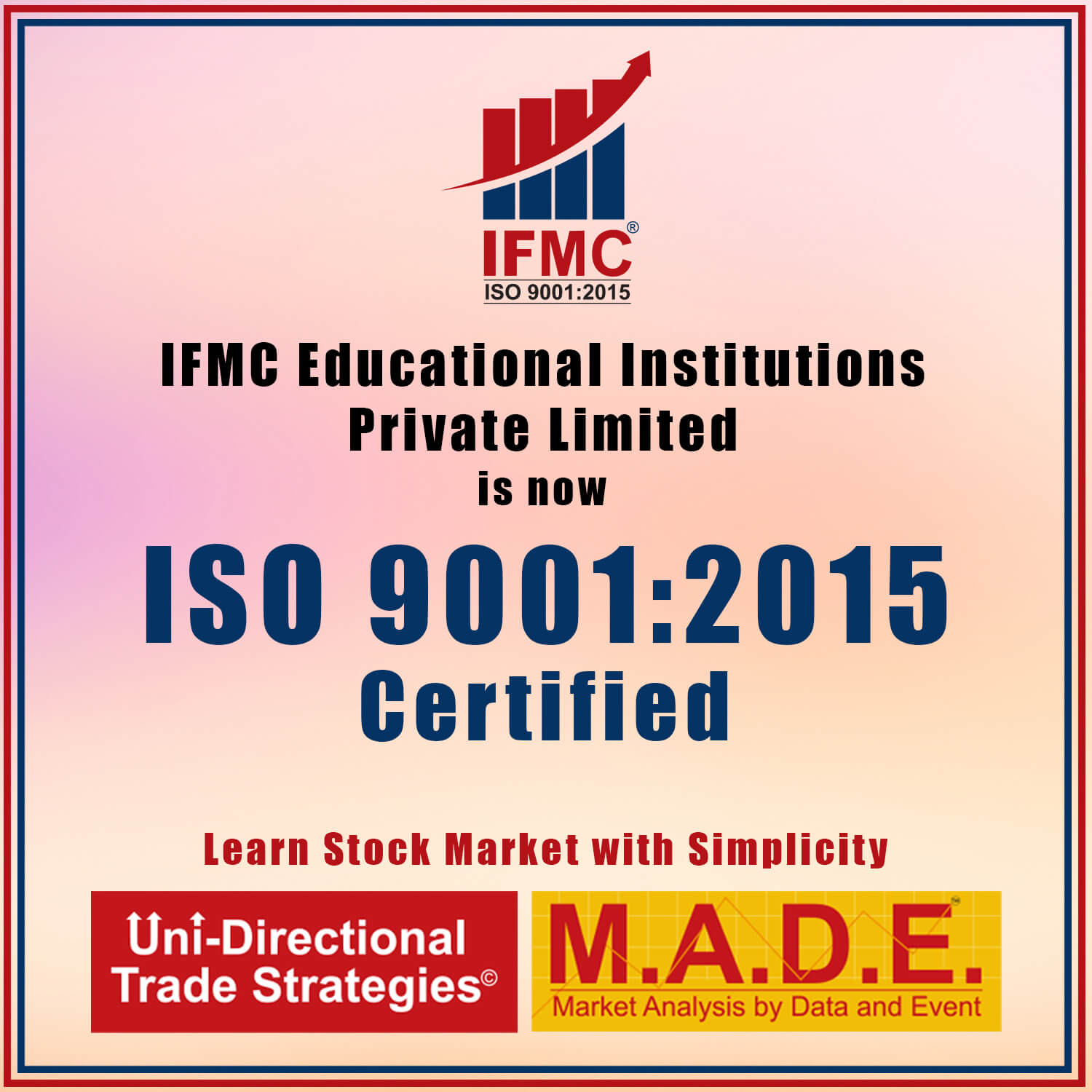 IFMC Educational Institutions Private Limited ISO 9001 - 2015 Certified