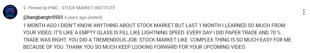 user feedback on free stock market course online